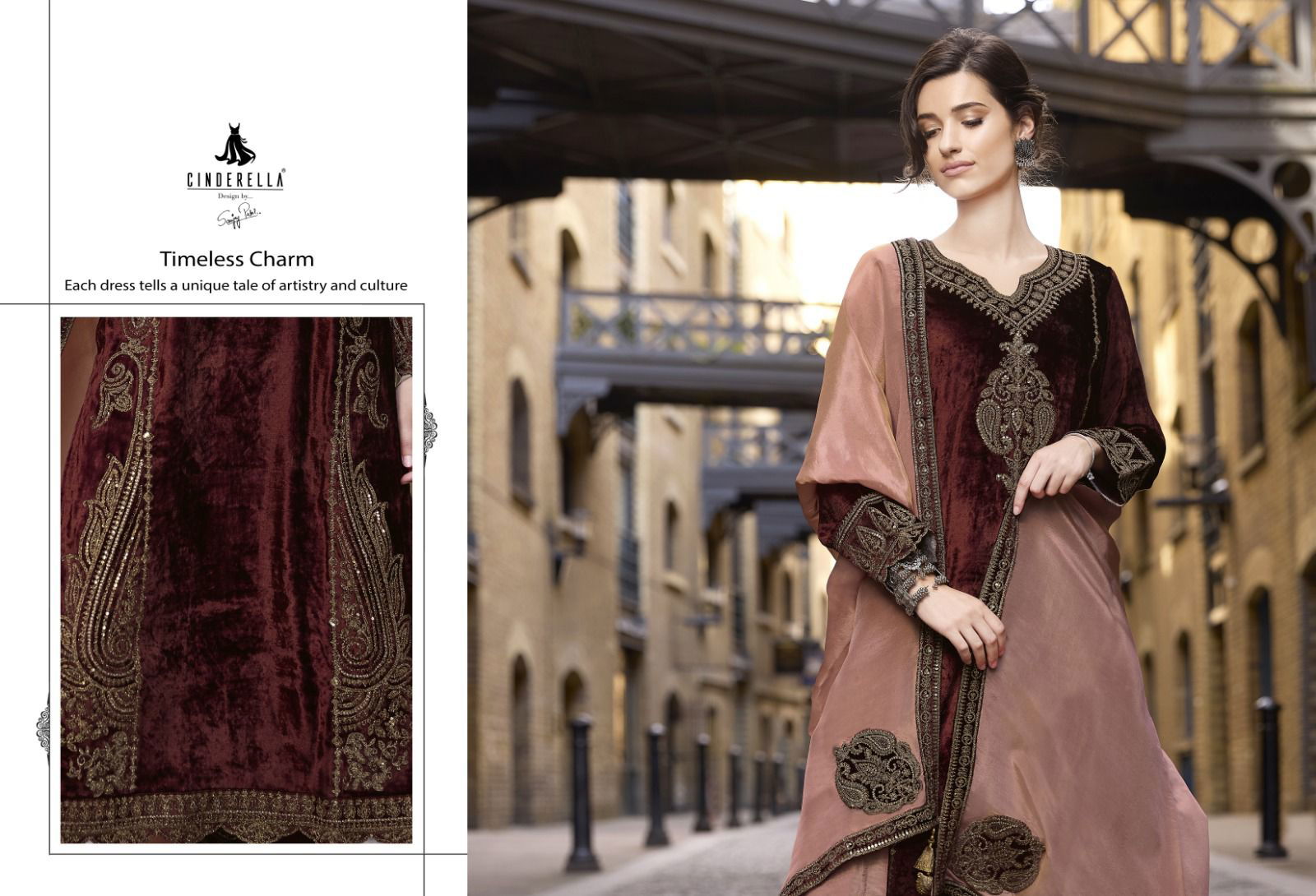 Fashion And Fairy By Cindrella Embroidery Velvet Slawar Kameez Wholesale Online